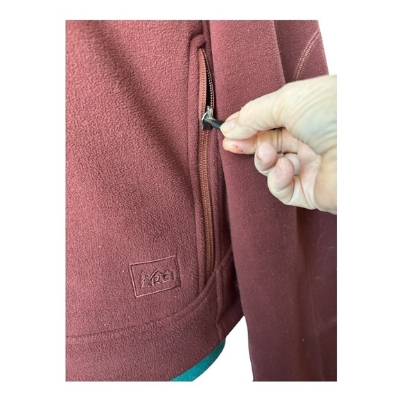REI Burnt Red Full-Zip Fleece Jacket - Picture 3 of 8